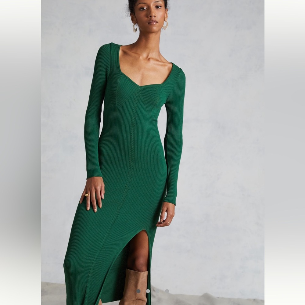 Anthropologie Seamed Knit Maxi Dress